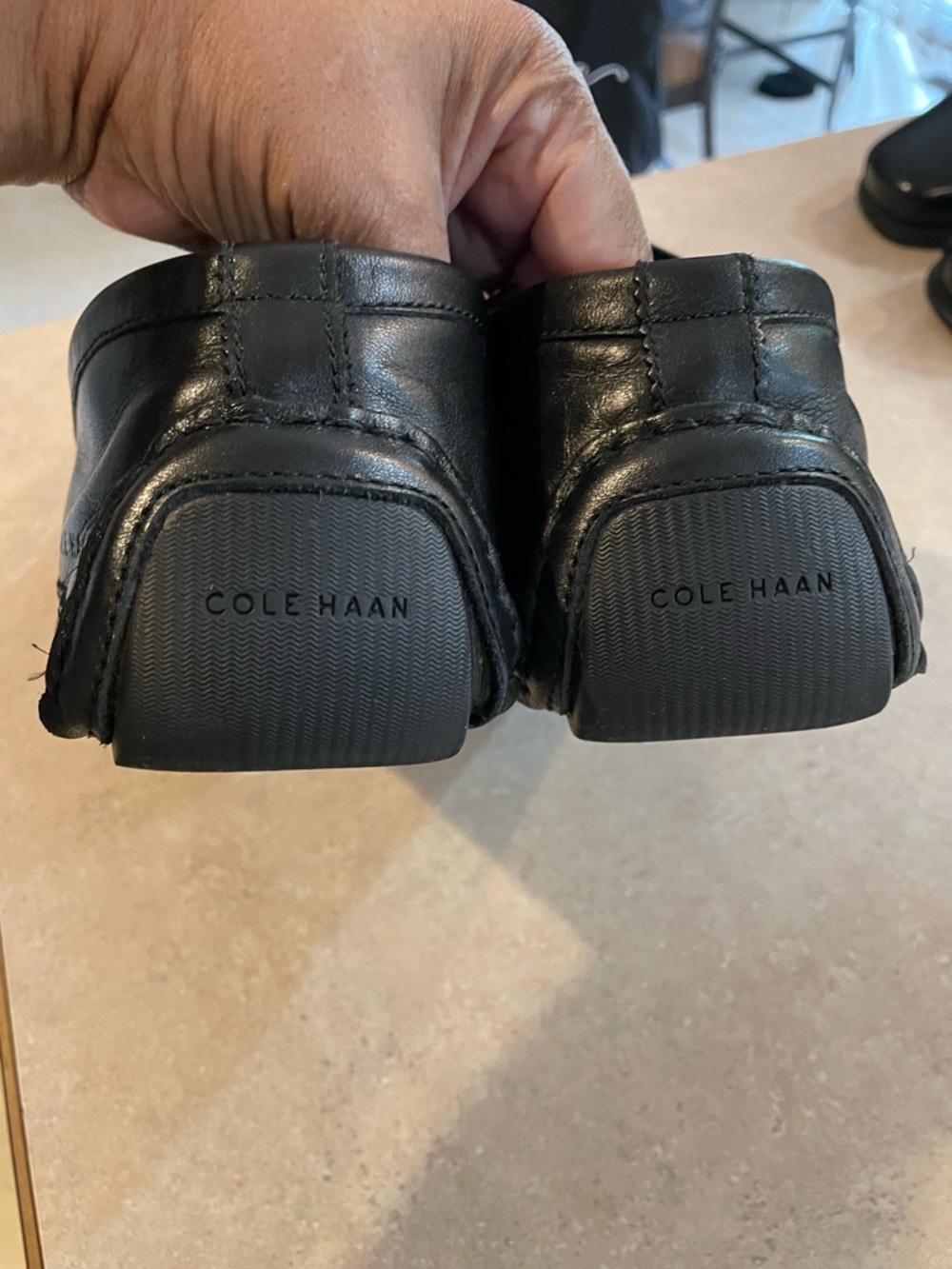 Cole Haan Black Slip-On Loafers driving shoes